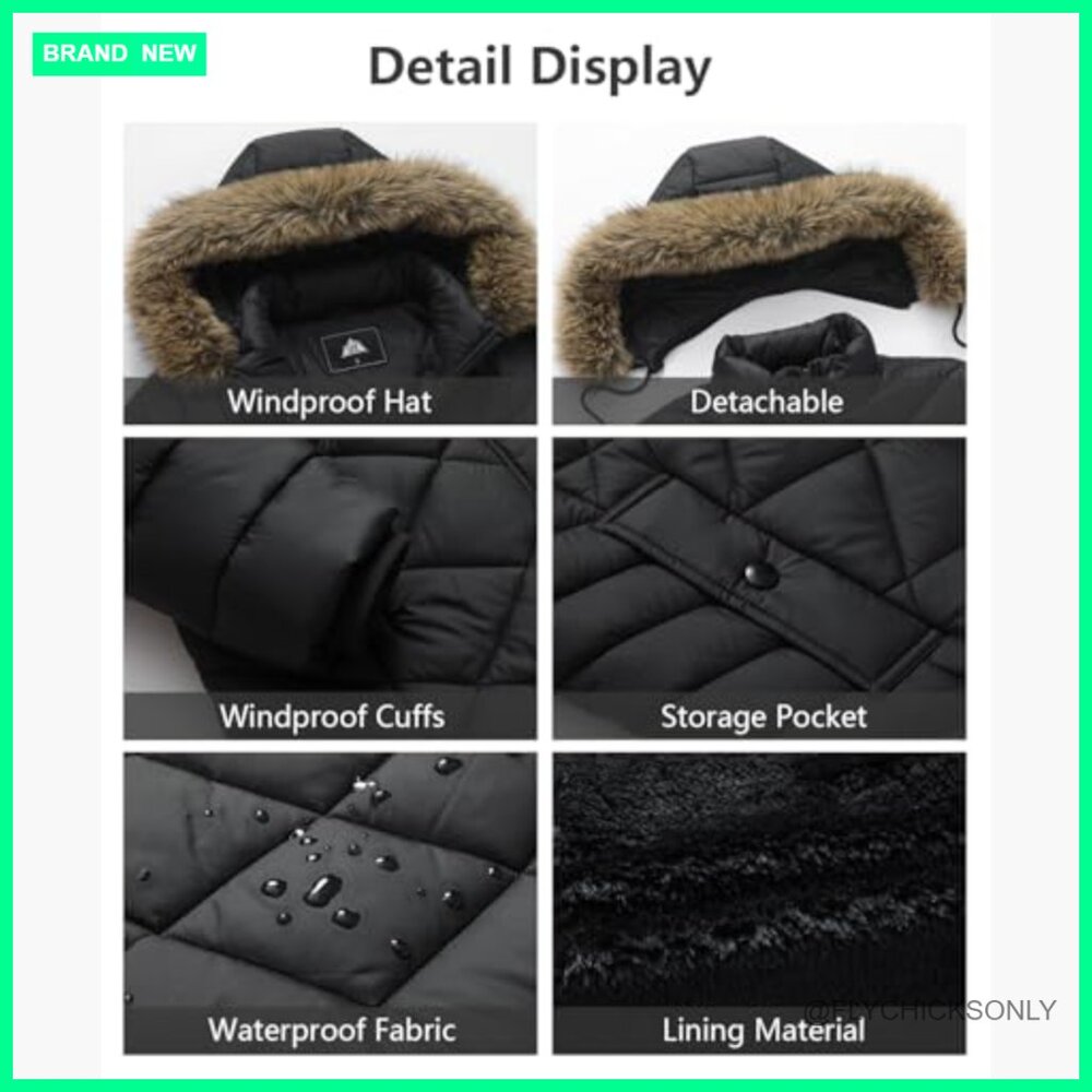 Waterproof Windproof Down Jacket with Removable H… - image 5